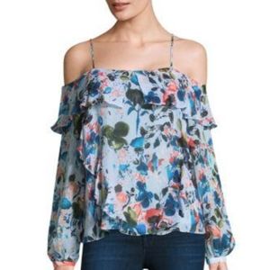 Tanya Taylor daisy off the shoulder silk top